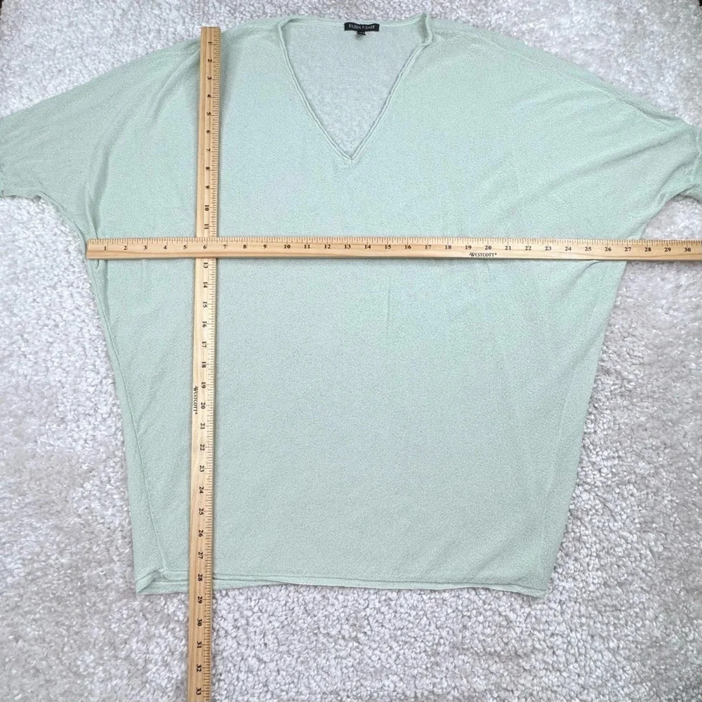 Eileen Fisher Linen Blend. Vneck Batwing Sheer Lightweight Shirt. Size Medium - Picture 10 of 15